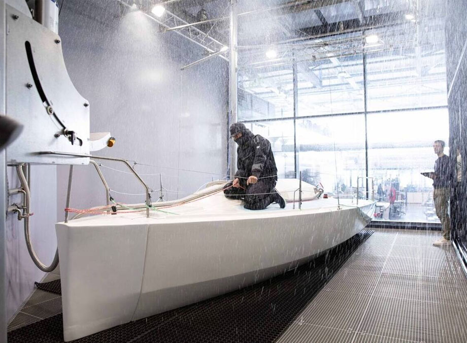 Test d’imperméabilité sur vêtement outdoor