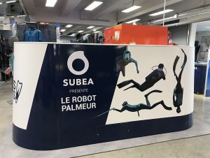 Banc d'endurance pour palm Subea placé en magasin