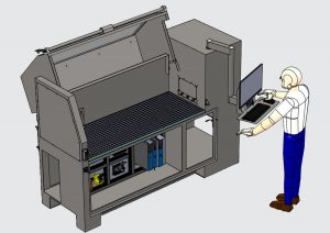 Rendu 3D du banc de génération de pression pour canalisations