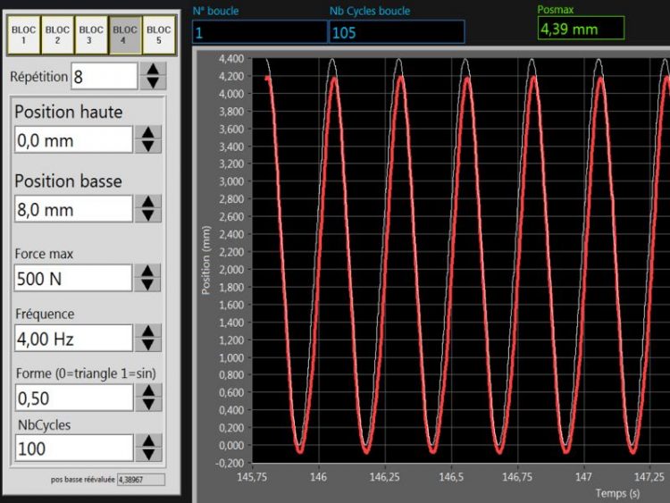 Programmation simple des cycles d’endurance par enchaînement de blocs de fonctions.